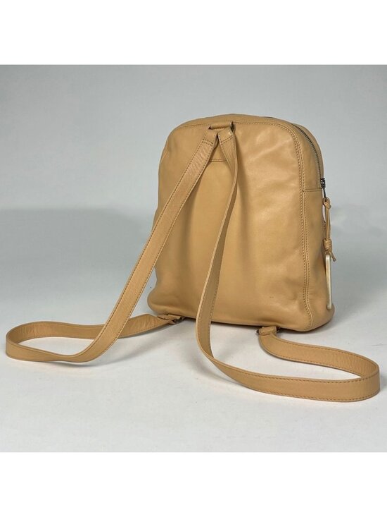 Chanel CC Logo Backpack Leather Beige main image 9